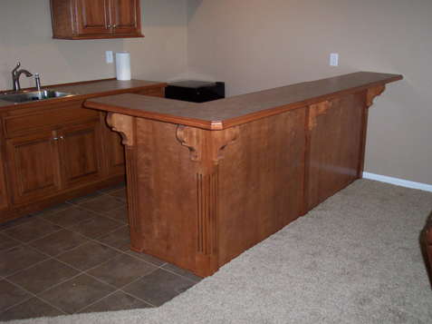 Elevated Bar for stools - Basement Cabinets Overland Park Kansas